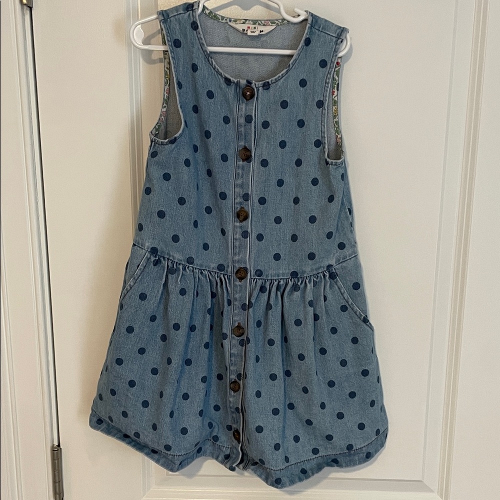 Mini Boden Denim Polka Dot Dress